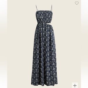 J Crew CUTOUT DRAPEY DRESS IN STARRY SWIRL